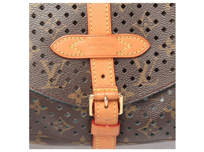 Borsa a tracolla Louis Vuitton Monogram Perforated Saumur 30 Canvas M93998 Marrone - vista 7