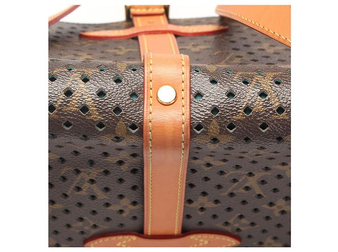 Borsa a tracolla Louis Vuitton Monogram Perforated Saumur 30 Canvas M93998 Marrone - vista 9