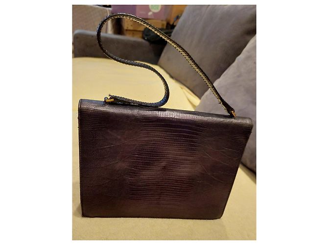 Autre Marque Coccinelle Borsa in pelle goffrata blu scuro - vista 3
