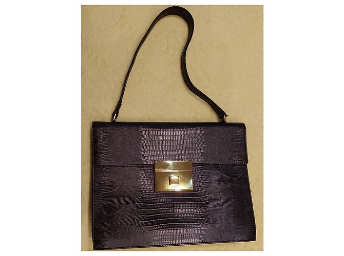 Autre Marque Coccinelle Borsa in pelle goffrata blu scuro - vista 7