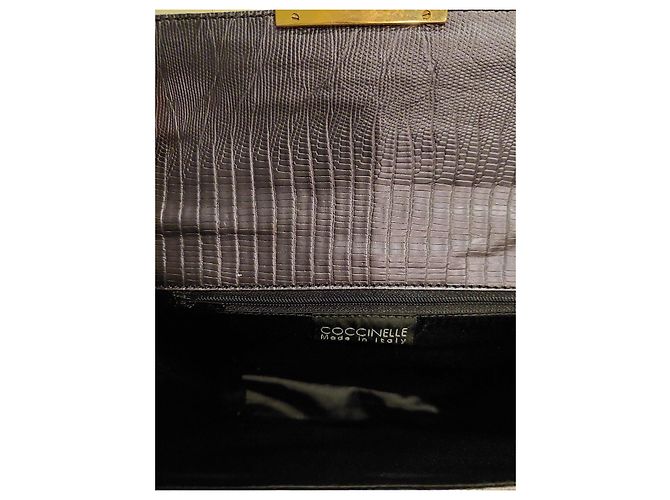 Autre Marque Coccinelle Borsa in pelle goffrata blu scuro - vista 8