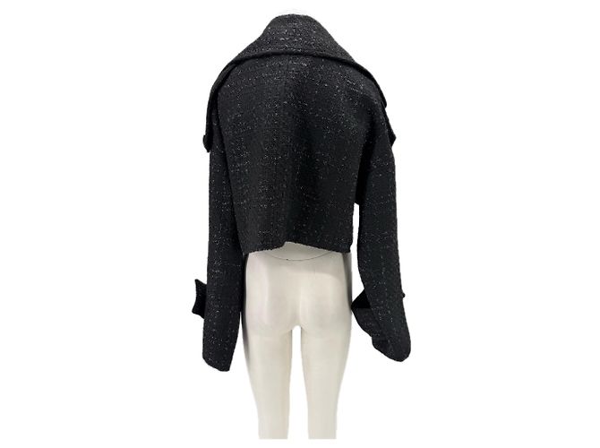 Autre Marque Audrey Leighton Tweed Jacke Schwarz - Ansicht 2