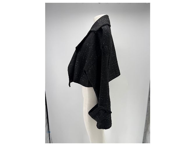 Autre Marque Audrey Leighton Tweed Jacke Schwarz - Ansicht 3