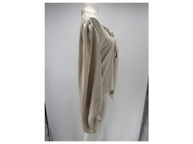 Autre Marque AUDREY LEIGHTON Satinbluse Creme Beige - Ansicht 3