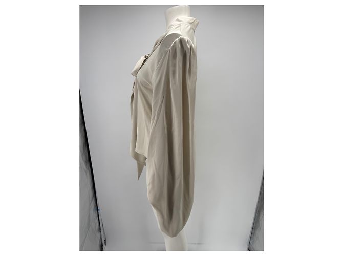 Autre Marque AUDREY LEIGHTON Satinbluse Creme Beige - Ansicht 4