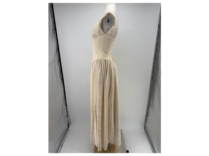 Autre Marque Miss Circle Spitzenkleid Creme XS Beige - Ansicht 4