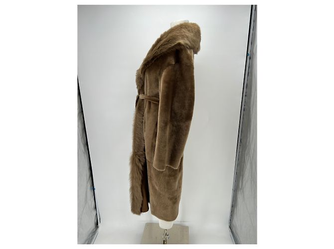 Autre Marque Gabardina de cuero marrón Castaño - vista 4