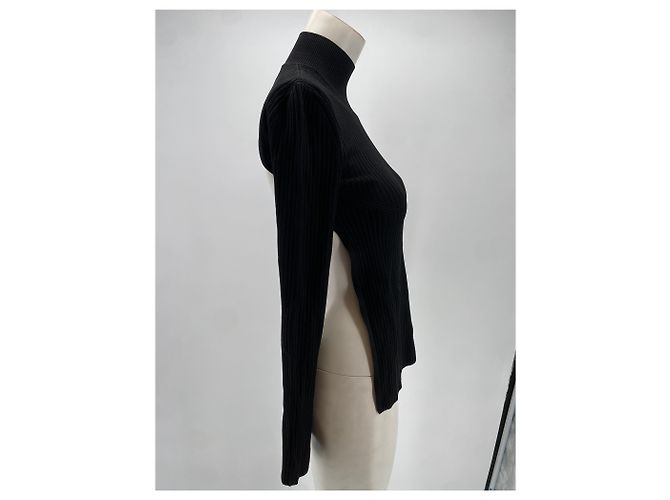 Autre Marque Top de manga larga con espalda descubierta Negro - vista 3