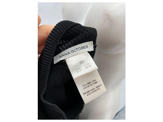 Autre Marque Top de manga larga con espalda descubierta Negro - vista 5