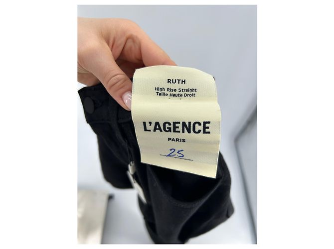 Jeans Ruth de tiro alto recto negros L'Agence - vista 5