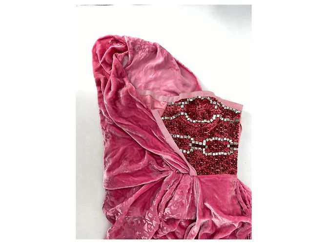 Galliano Samtkleid Rosa Größe 38 Pink - Ansicht 3