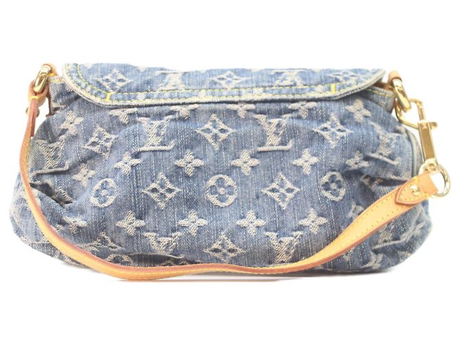 Borsa a tracolla Louis Vuitton Monogram Denim Mini Pleaty Blu - vista 3