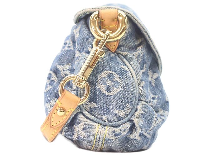 Borsa a tracolla Louis Vuitton Monogram Denim Mini Pleaty Blu - vista 4