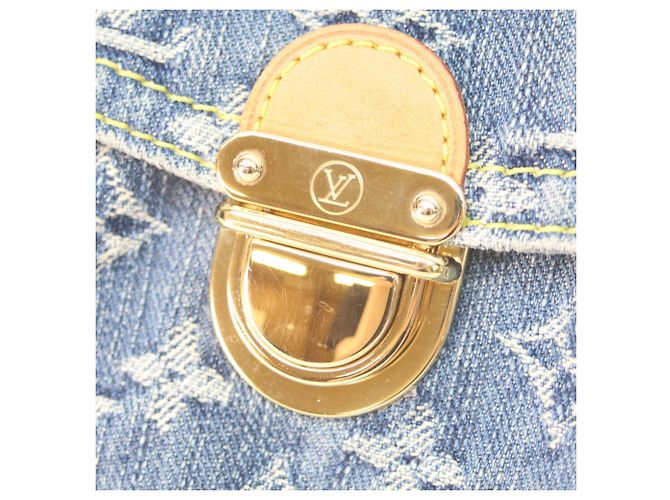 Borsa a tracolla Louis Vuitton Monogram Denim Mini Pleaty Blu - vista 6