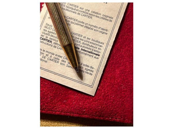 Cartier Santos Gordon vergoldeter Kugelschreiber Blau Golden Grau Dunkelblau - Ansicht 10