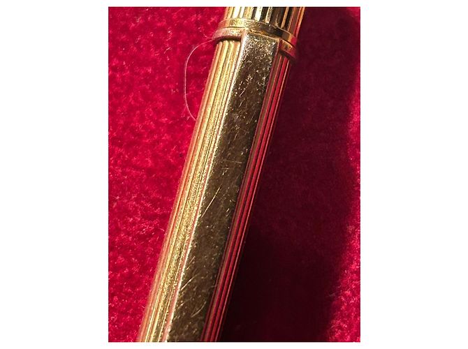 Cartier Santos Gordon vergoldeter Kugelschreiber Blau Golden Grau Dunkelblau - Ansicht 4