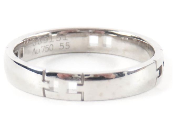Ring Anel Hercules Hermès em ouro branco Prata - vista 2