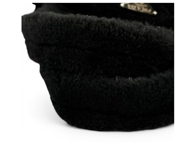 Prada Shearling Fell Schultertasche Schwarz - Ansicht 7