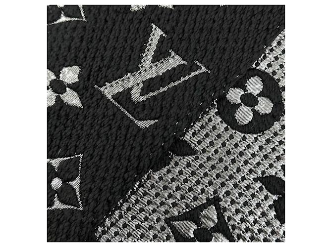 Sciarpa in lana e seta nera Louis Vuitton Nero - vista 5