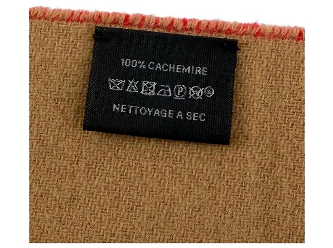 Hermès Stola bicolore in cashmere Hermes Marrone Rosso - vista 7