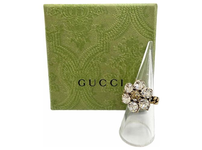 GUCCI GG Marmont Flower Rhinestone Ring Golden - Ansicht 2