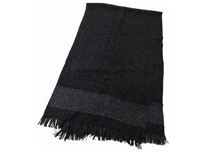 Sciarpa in cashmere nero e azzurro Chanel Blu chiaro - vista 3