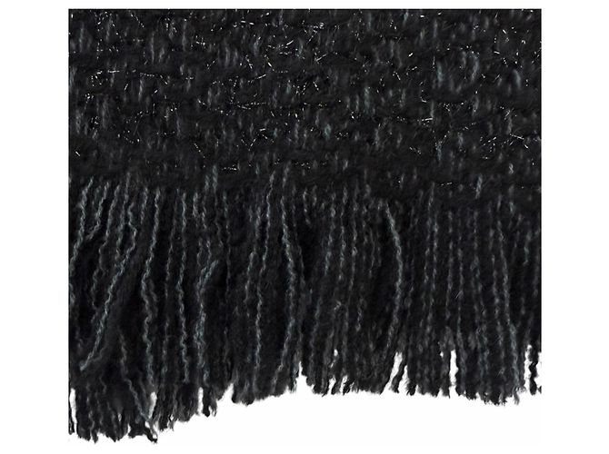 Sciarpa in cashmere nero e azzurro Chanel Blu chiaro - vista 5