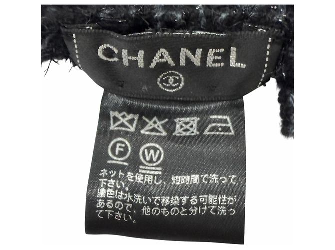 Sciarpa in cashmere nero e azzurro Chanel Blu chiaro - vista 7