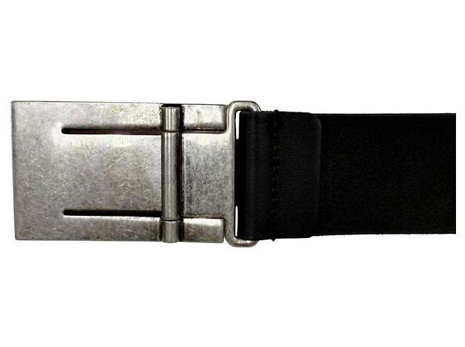 GUCCI 835193 Ledergürtel mit Logo-Schnalle in Antik-Optik Schwarz Silber - Ansicht 5