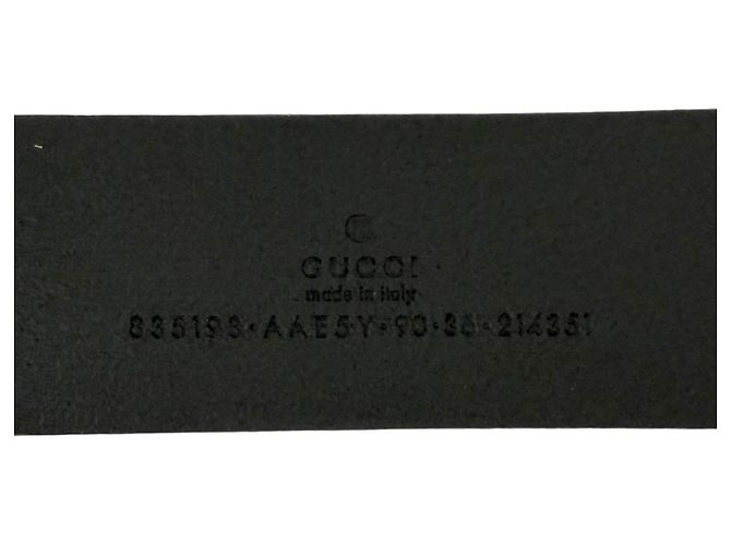 GUCCI 835193 Ledergürtel mit Logo-Schnalle in Antik-Optik Schwarz Silber - Ansicht 7