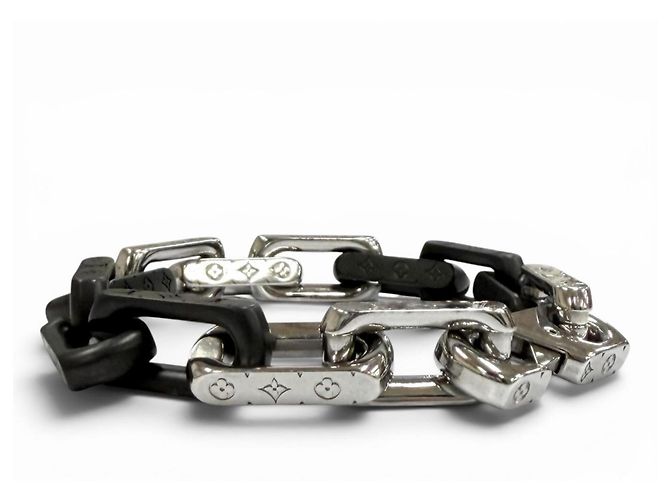 Bracciale a catena Monogram Louis Vuitton Nero Argento - vista 2