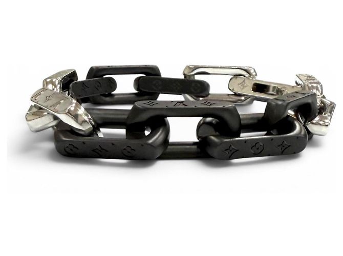 Bracciale a catena Monogram Louis Vuitton Nero Argento - vista 3