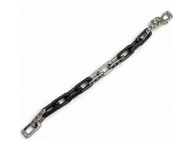 Bracciale a catena Monogram Louis Vuitton Nero Argento - vista 5