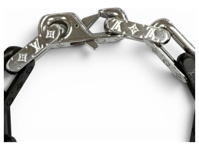 Bracciale a catena Monogram Louis Vuitton Nero Argento - vista 7