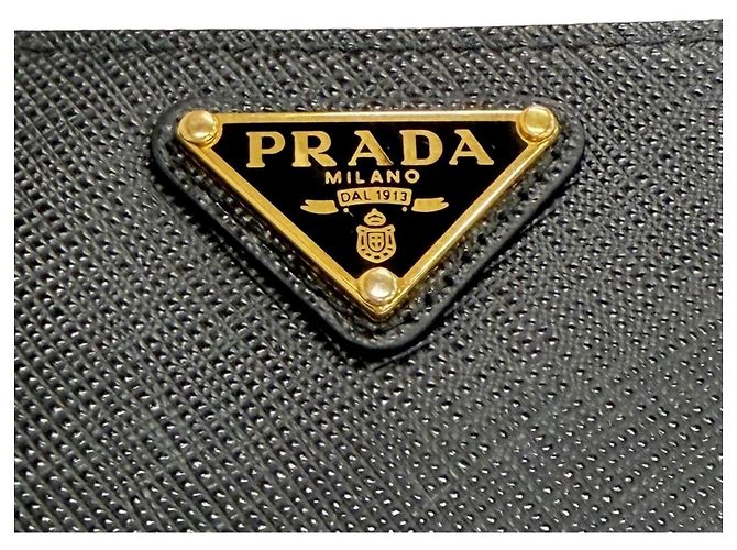 Cartera larga de cuero Saffiano Prada negro - vista 6