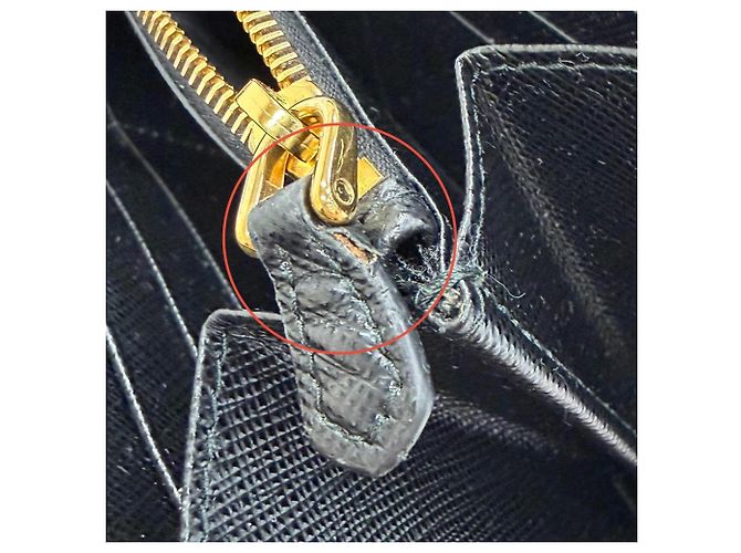 Cartera larga de cuero Saffiano Prada negro - vista 8