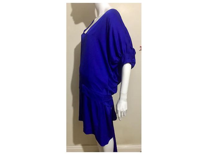 Diane von Furstenberg Vestido Edna de Seda Azul - vista 6