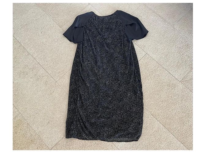 Kenzo Asymmetrisches Kleid Schwarz mit Punkten Aus weiß - Ansicht 2