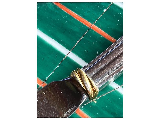 Coltello per burro Cartier Trinity in argento e oro Silver hardware Gold hardware - vista 13