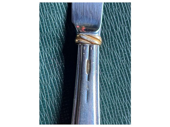 Coltello per burro Cartier Trinity in argento e oro Silver hardware Gold hardware - vista 3