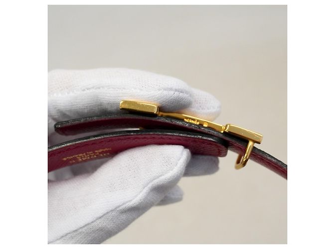 Hermès Hermes Constance Gürtel aus schwarzem Courchevel Leder - Ansicht 3