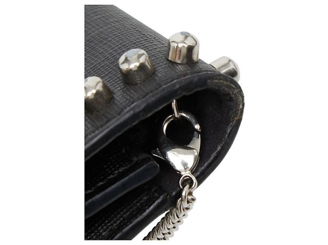 Borsa a tracolla con catena per portafoglio borchiata Fendi Karlito Nero Multicolore - vista 10