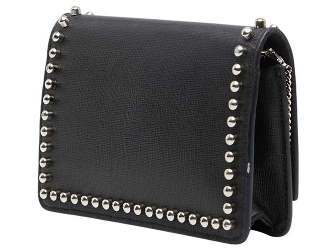 Borsa a tracolla con catena per portafoglio borchiata Fendi Karlito Nero Multicolore - vista 2