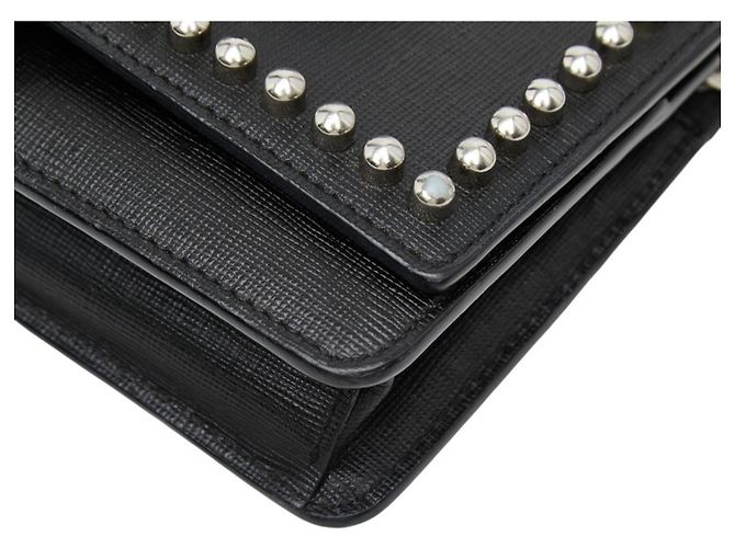 Borsa a tracolla con catena per portafoglio borchiata Fendi Karlito Nero Multicolore - vista 4