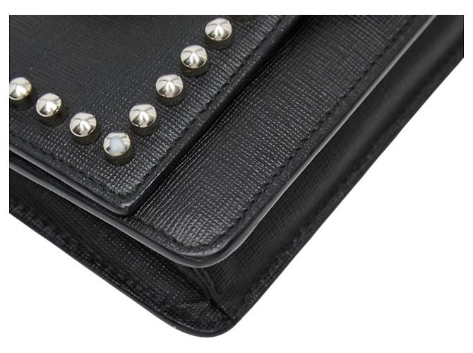 Borsa a tracolla con catena per portafoglio borchiata Fendi Karlito Nero Multicolore - vista 5