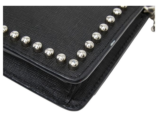 Borsa a tracolla con catena per portafoglio borchiata Fendi Karlito Nero Multicolore - vista 6