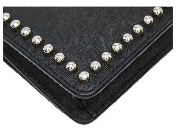 Borsa a tracolla con catena per portafoglio borchiata Fendi Karlito Nero Multicolore - vista 7