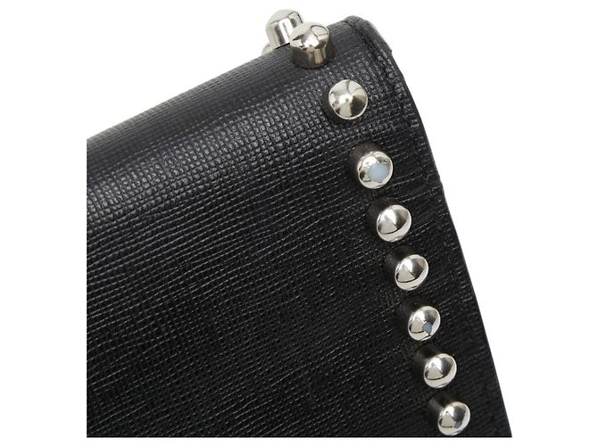 Borsa a tracolla con catena per portafoglio borchiata Fendi Karlito Nero Multicolore - vista 8