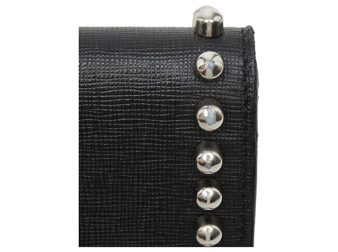 Borsa a tracolla con catena per portafoglio borchiata Fendi Karlito Nero Multicolore - vista 9