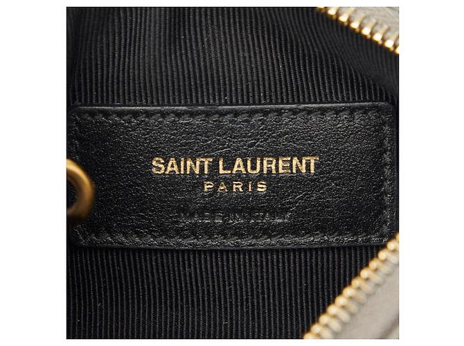 Cartera Saint Laurent de cuero gris con V-Stitch Castaño - vista 9